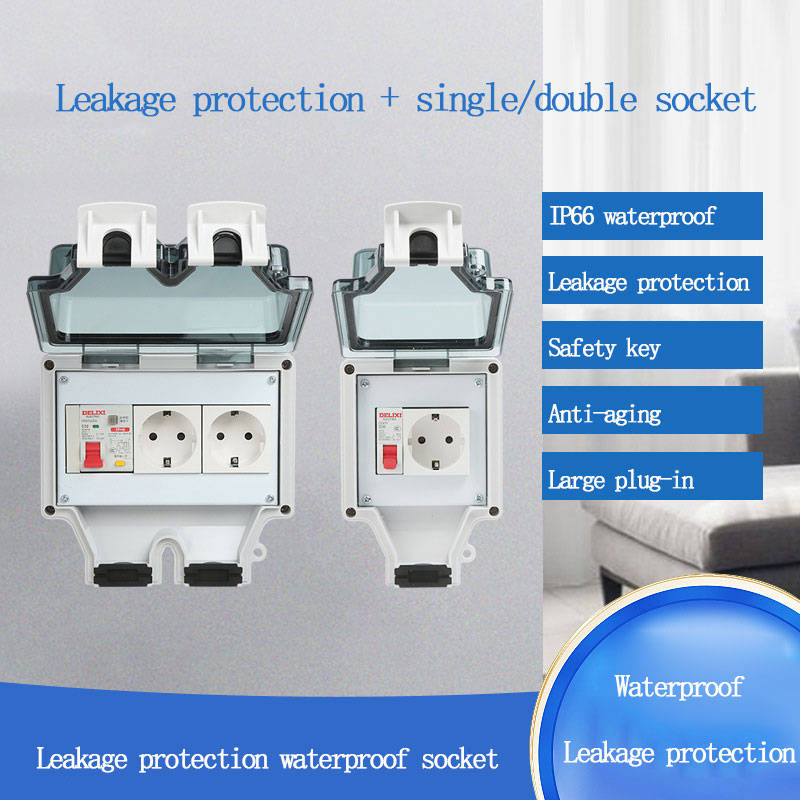 Outdoor Power Box Cover - Waterdichte buitenstopcontactdoos type 86 met lekstroombeveiliging
