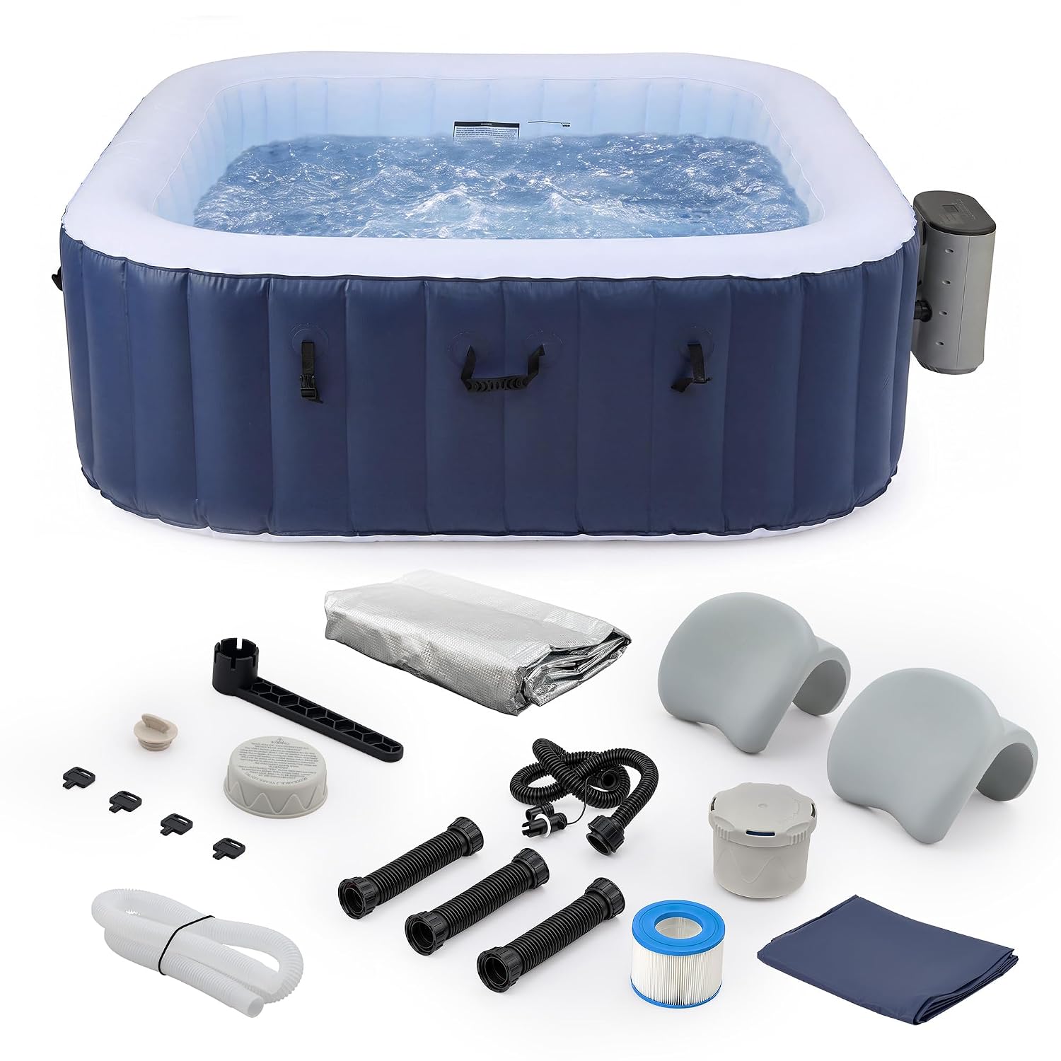 Outdoor Power For Hot Tub - 6,5ft Opblaasbaar Hot Tub, 6-Persoons Buiten-Spa,