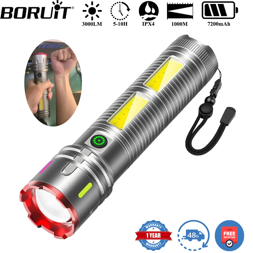 Outdoor Power Meter Bike - BORUiT 3000LM 1000M Long Throw LED