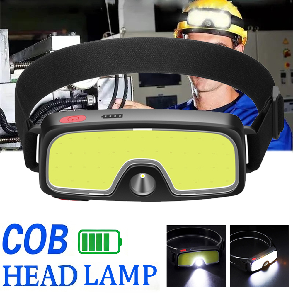 Outdoor Power Usb - Krachtige COB-koplamp Type-c/USB Oplaadbare hoofdzaklamp Ingebouwde