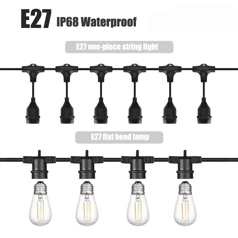 Outdoor Power Strip Weatherproof - Outdoor E27 Schroefdraad Koplamphouder String Waterdichte