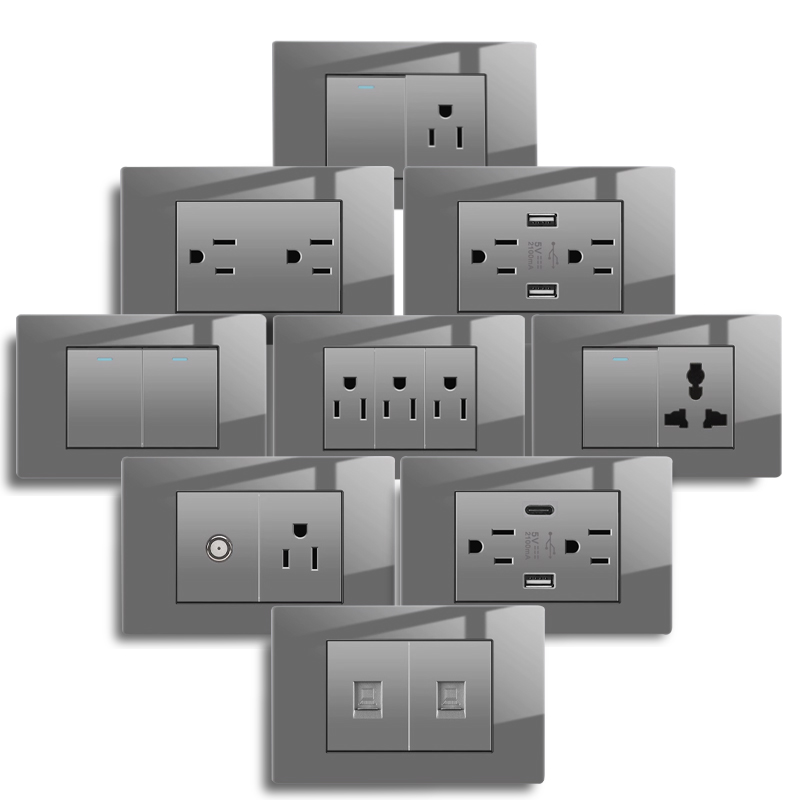 Outdoor Usb Power Strip - Ons Standaard Grijs Gehard Glas Usb