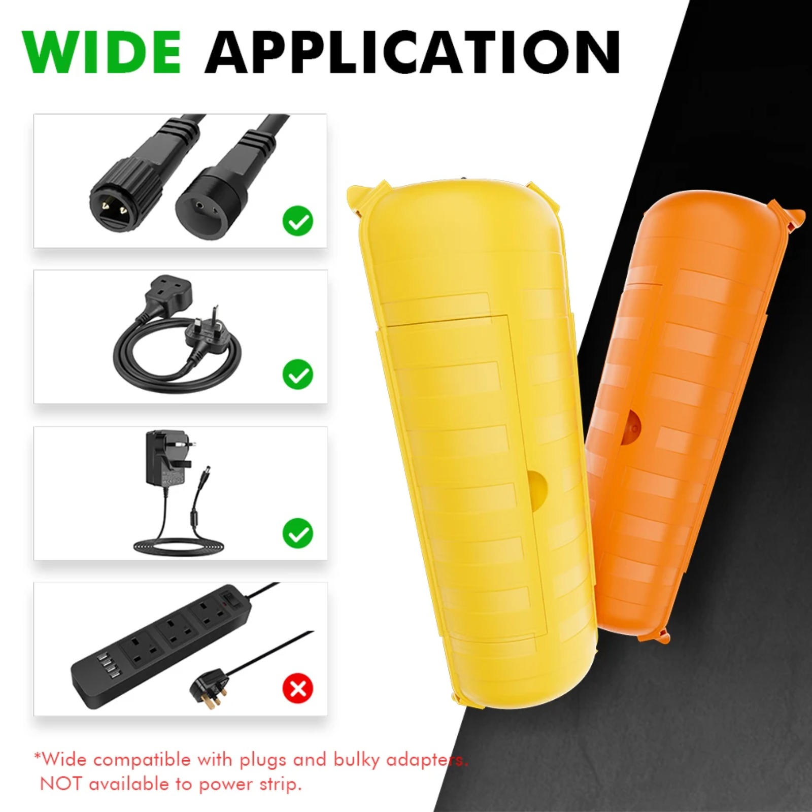 Outdoor Power Box Cover - IP44 Buitenverlengsnoerhoes 29x11x7,5cm Heavy-Duty PP Elektrische