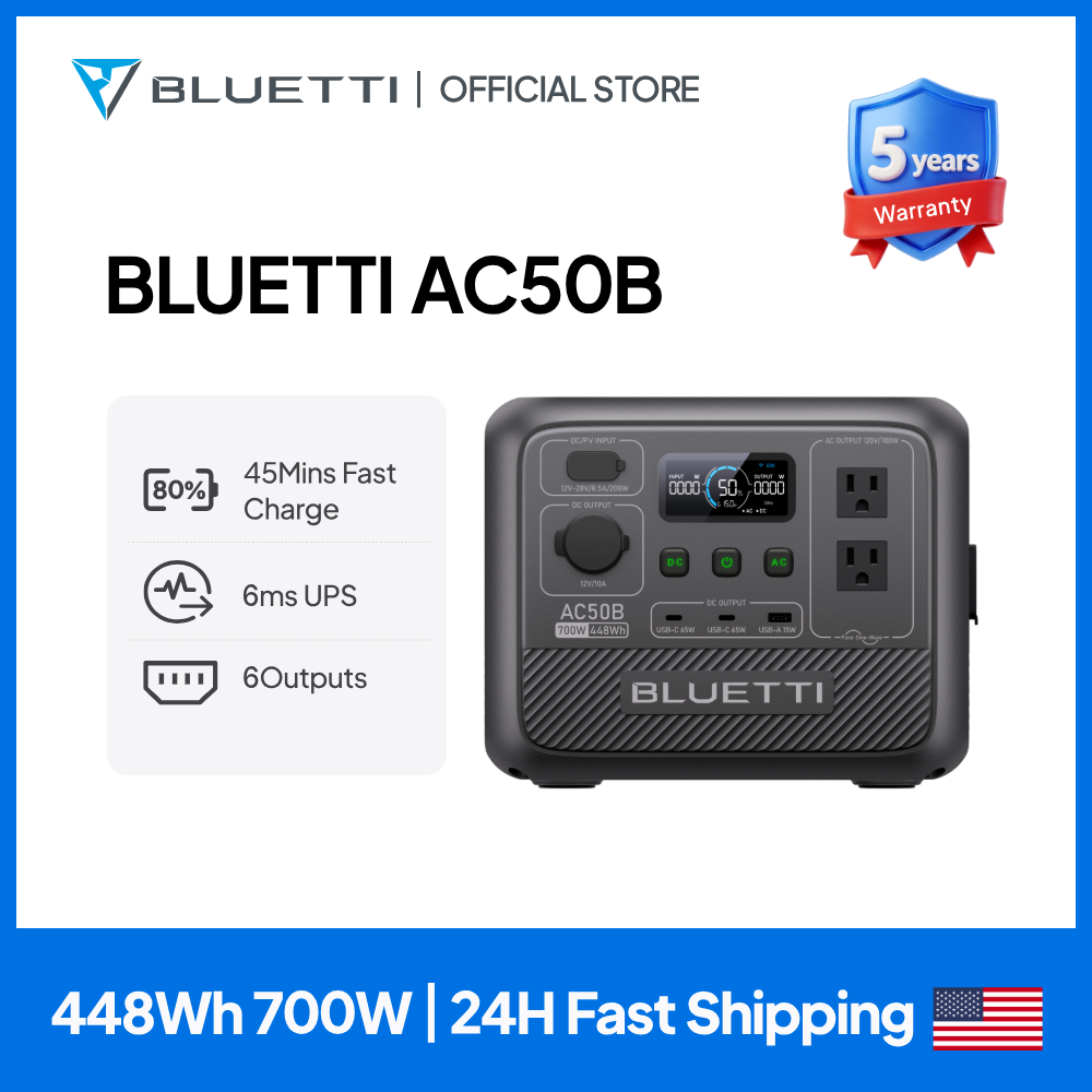 Outdoor Powerwall - BLUETTI AC50B Draagbare Powerstation 700W 448Wh
