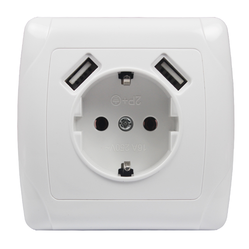 Outdoor Usb Power Strip - Wandcontactdoos 5V2A EU-standaard stopcontact met dubbele