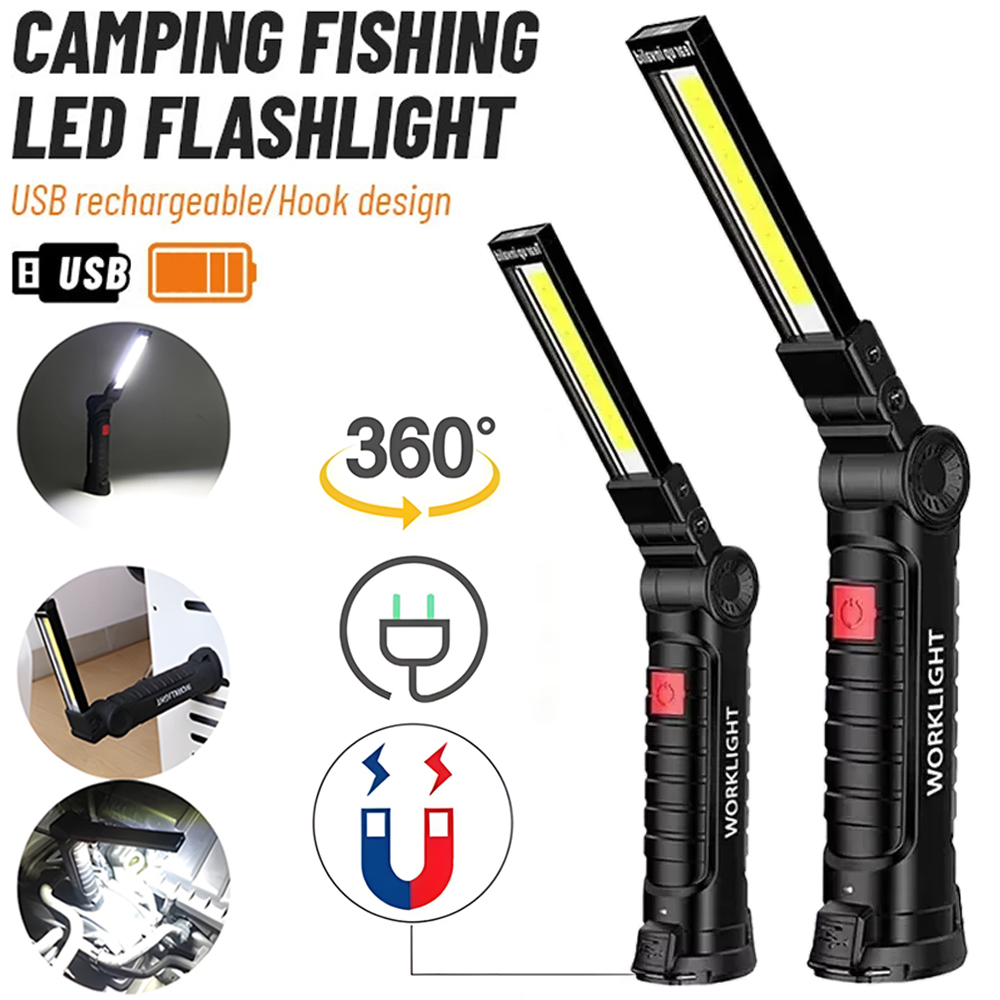 Outdoor Power Usb - LED COB-zaklamp USB oplaadbare zaklampinspectielamp met