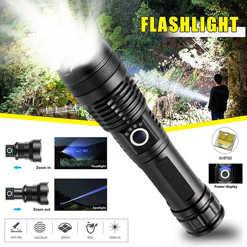 Outdoor Power Usb - High Power XHP70 Led-zaklamp USB-C oplaadbare