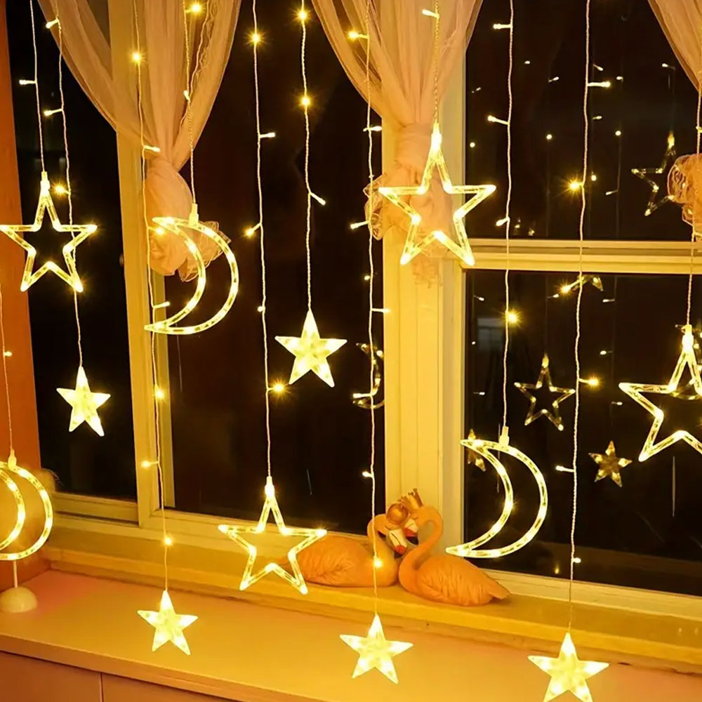 3,5 m Star Moon LED-gordijnsli - Outdoor Power For Xmas Lights recensie en prijs